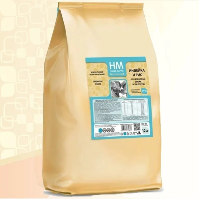 Наша Марка Коллекция 12кг с индейкой и рисом сухой корм для собак всех пород (775698)