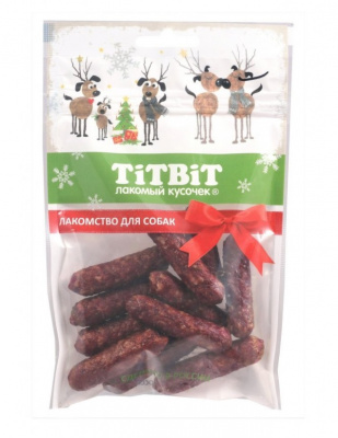 TiTBiT 0,08кг колбаски Венгерские для собак (Новогодняя коллекция)  TiTBiT 0,08кг колбаски Венгерские для собак (Новогодняя коллекция)