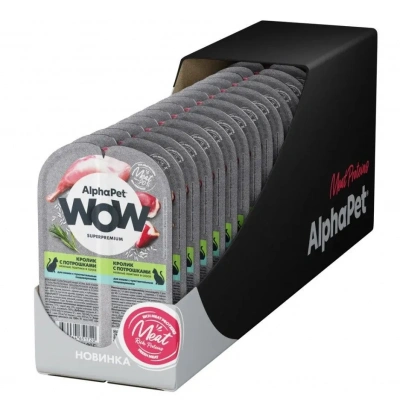 AlphaPet WOW (АльфаПет) 0,08кг кролик с потрошками нежные ломтики в соусе для кошек c чувствительным пищеварением (651720) фото