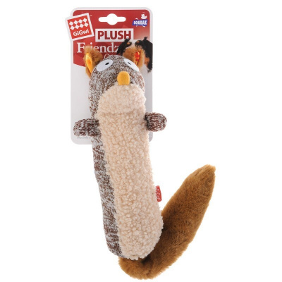Игрушка (GiGWi) 75309 Белка с пищалкой 29см для собак, серия PLUSH FRIENDZ фото Игрушка (GiGWi) 75309 Белка с пищалкой 29см для собак, серия PLUSH FRIENDZ фото