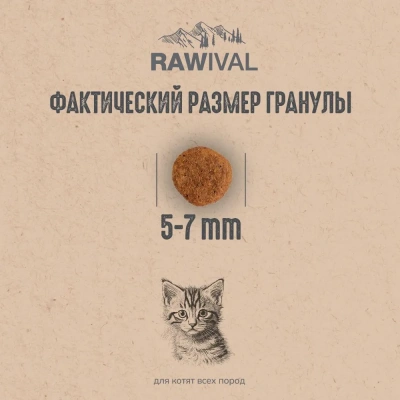 RAWIVAL Finest from the Sky утка и индейка для котят, 1,7 кг фото