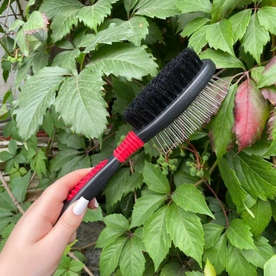 Щетка (Hello Pet) 3321S двухсторонняя натуральная щетина фото Щетка (Hello Pet) 3321S двухсторонняя натуральная щетина фото