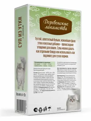 Деревенские лакомства 0,035кг*4шт суп из утки с лососем, пауч (76051172) фото