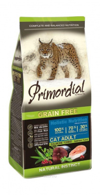 Primordial 2кг лосось, тунец беззерновой сухой для кошек (011157) Primordial 2кг лосось, тунец беззерновой сухой для кошек (011157)