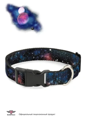 Ошейник (Buckle-Down) Галактика мультицвет с пластиковой застёжкой 38-66 см фото