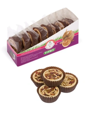 TiTBiT 0,064кг тарталетки с клюквой и тыквой 8 штук для шиншилл фото