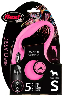 Рулетка (Flexi) Classic New S трос 5м, до 12кг, розовый (FX-22535) фото Рулетка (Flexi) Classic New S трос 5м, до 12кг, розовый (FX-22535) фото