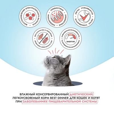 Best Dinner Vet Profi Gastro Intestinal 0,1кг курица паштет для кошек (406500) фото