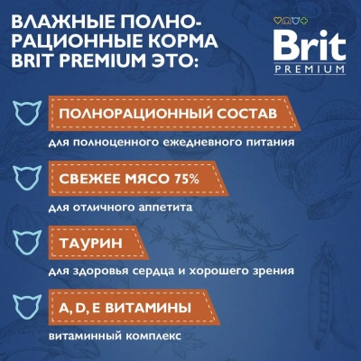 Brit Premium 0,085кг лосось в соусе пауч для стерилизованных кошек (5048892) фото