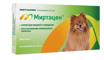Миртацен таблетки 3,75 мг 30 таб для собак (ЛИЦЕНЗИЯ) Миртацен таблетки 3,75 мг 30 таб для собак (ЛИЦЕНЗИЯ) фото