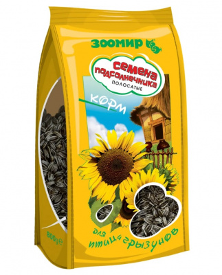 Зоомир 0,5кг Семена подсолнечника полосатые пакет (124038)