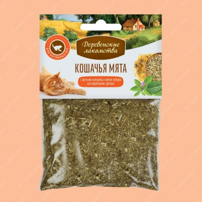 Деревенские лакомства 0,015кг кошачья мята Календула + корень солодки (72970032) фото