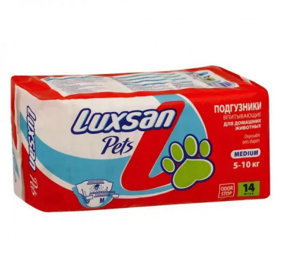 Подгузники (Luxsan) Premium для животных Medium 5-10кг №14 (12) Подгузники (Luxsan) Premium для животных Medium 5-10кг №14 (12)