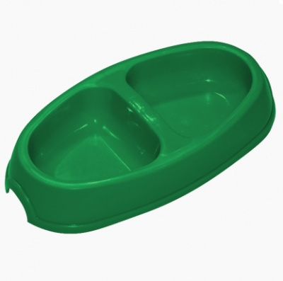 Миска пластмассовая  двойная для кошек Зооник (15028) Миска пластмассовая  двойная для кошек Зооник (15028)