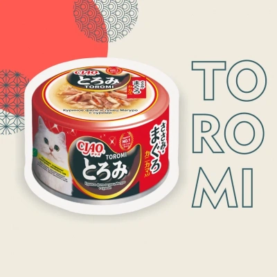 Inaba Ciao Toromi 0,08кг Куриное филе и тунец Магуро с сурими консервы для взрослых кошек фото