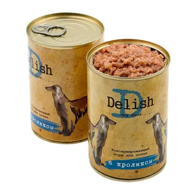 Delish 0,4кг кролик консервы для собак фото