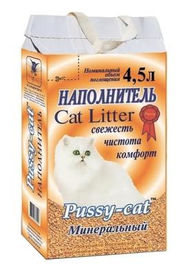 Наполнитель (Pussy-cat) 4,5л "Минеральный", (упак 3шт)  фото