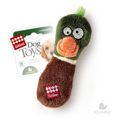 Игрушка д/собаки "Утка с резин.наполнит." с пищ. 18см, ткань/резина (И-75256)