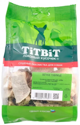 TiTBiT 0,021кг лакомство легкое говяжье (мягкая упаковка) фото