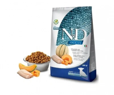Farmina (Фармина) N&D Dog Ocean 0,8кг треска, тыквой и дыня сухой для щенков мини (038784) фото