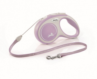 Рулетка Флекси New Comfort S трос 5м до 12кг розовый