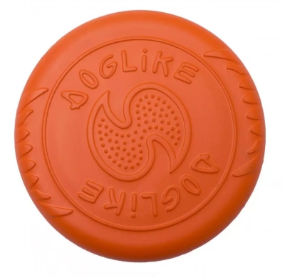 Игрушка (Doglike) Тарелка летающая из вспененной резины большая, диаметр 25*2,3см, оранжевая для собак (DT-7335) фото