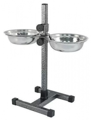 Комплект Хоумпет (Homepet) Подставка 40 см+миски 2*0,7л, D 18см, шагрень, металл Комплект Хоумпет (Homepet) Подставка 40 см+миски 2*0,7л, D 18см, шагрень, металл