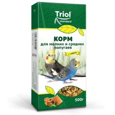 Triol Standard 0,5кг корм для мелких и средних попугаев с мёдом фото