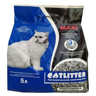 Наполнитель (Catlitter) 5л carbon maxi комкующийся для кошек фото