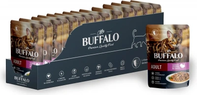 Баффало Mr.Buffalo Adult Sensitive Cat 0,085кг индейка в соусе влажный для кошек (790105) фото Баффало Mr.Buffalo Adult Sensitive Cat 0,085кг индейка в соусе влажный для кошек (790105) фото