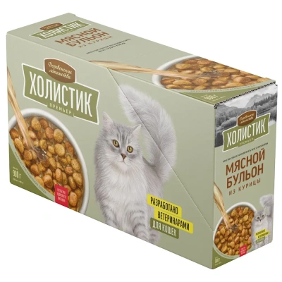 Деревенские лакомства Холистик Премьер 0,09кг Мясной бульон из курицы для кошек (79842262) фото