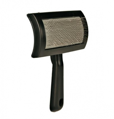 Щётка-пуходерка Trixie односторонняя 16 х 10 см с пластиковой ручкой