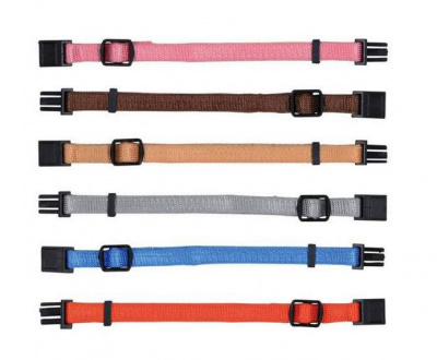 Ошейник Трикси для щенков набор M-L: 17-25 см/10 мм (в наборе 6шт) кор.беж.сереб-сер.роз.гол.оранж.