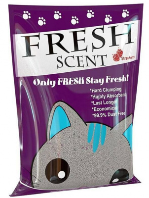 Наполнитель (Fresh Scent) комкующийся Клубника 10л свежесть   Наполнитель (Fresh Scent) комкующийся Клубника 10л свежесть