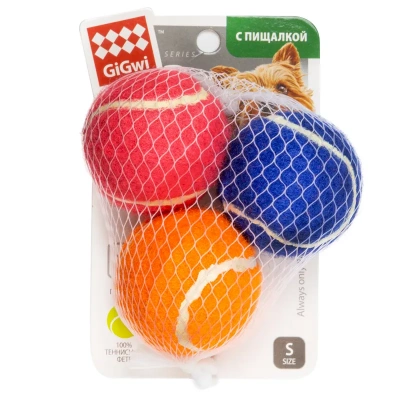 Игрушка (GiGWi) 75011 Три мяча с пищалкой маленькие 4,8см для собак, серия CATCH & FETCH Игрушка (GiGWi) 75011 Три мяча с пищалкой маленькие 4,8см для собак, серия CATCH & FETCH