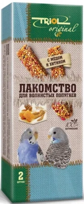 Triol 0,055кг лакомство с мёдом и хитином для волнистых попугаев (2 шт) фото Triol 0,055кг лакомство с мёдом и хитином для волнистых попугаев (2 шт) фото