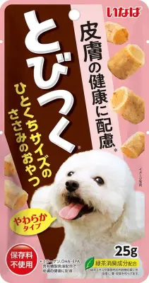 INABA Tobitsuku 0,025кг RDS-16  Лакомство для собак для поддержания здоровья кожи Куриное филе