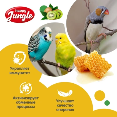 Happy Jungle 0,09кг палочки для птиц мед+фрукты (3шт) (22) фото Happy Jungle 0,09кг палочки для птиц мед+фрукты (3шт) (22) фото