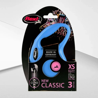 Рулетка (Flexi) Classic XS трос 3м до 8кг синий фото