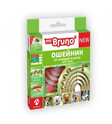 Ошейник (Mr.Bruno) репеллентный антипаразитарный (3мес), 75см красный для собак 
