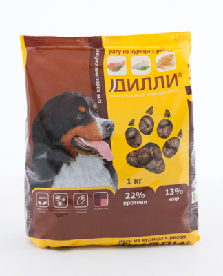 Дилли 16кг сухой корм для собак рагу из курицы с рисом (003586) фото