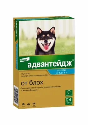 Адвантейдж капли (4пип х 1мл) против паразитов для собак  4-10кг (ЛИЦЕНЗИЯ) фото