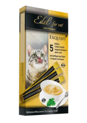 Edel 0,075кг лакомство для кошек крем-суп с птицей и печенью фото