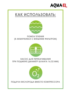 Циркулятор (AQUAEL) 1000л/ч, до 150-250л помпа с реверсом фото