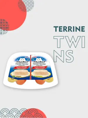 Inaba Ciao Twins Terrine 0,07кг (35г*2шт) RU1201 Паштет для кошек тунец Магуро и куриное филе со вкусом морского гребешка  фото