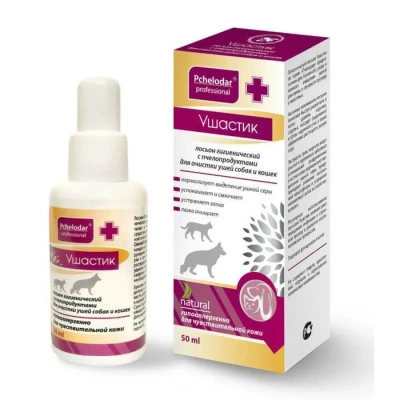 Ушастик (Пчелодар) лосьон гигиенический для очистки ушей для кошек и собак, 50мл фото Ушастик (Пчелодар) лосьон гигиенический для очистки ушей для кошек и собак, 50мл фото