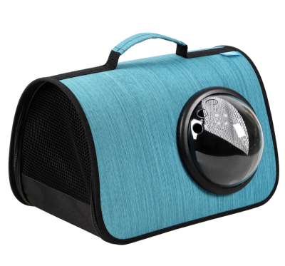 Сумка-переноска (Rich Breed) MYJET иллюминатор/сетка размер L 46*27*28 голубой фото