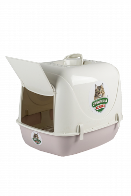 Туалет (Сибирская кошка) Альбус  50*38*40см закрытый с сеткой пудровый
