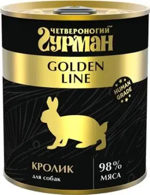 Четвероногий гурман 0,34кг Golden Line консервы Кролик натуральный в желе для собак фото