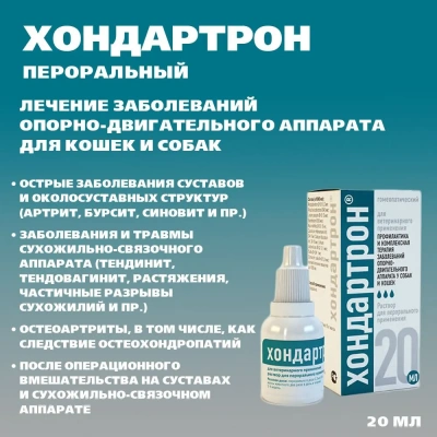 Хондартрон (Хелвет) заболевания опорно - двигательного аппарата,  20мл пероральный раствор (ЛИЦЕНЗИЯ) фото